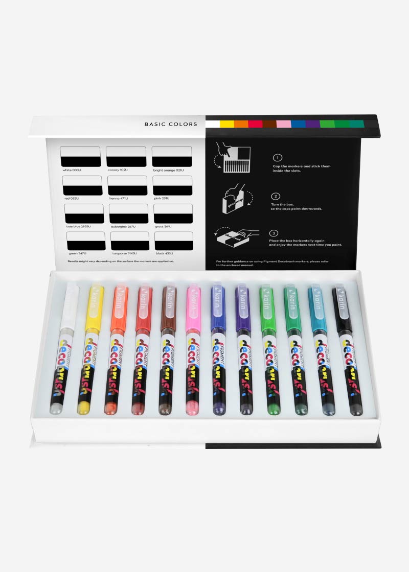 Karin Brushmarker PRO 12pc Neon Set – Karin Markers - North America